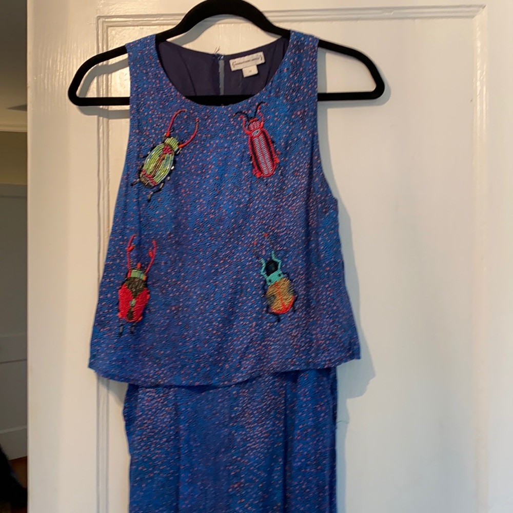 Anthropologie jumpsuit with Beaded Bugs
